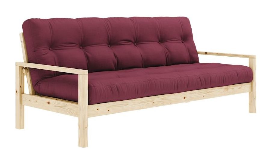 Knottesofa, lakkert furu, Bordeaux