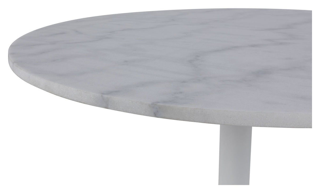 Cadiz spisebord Ø110, White Guangxi Marble