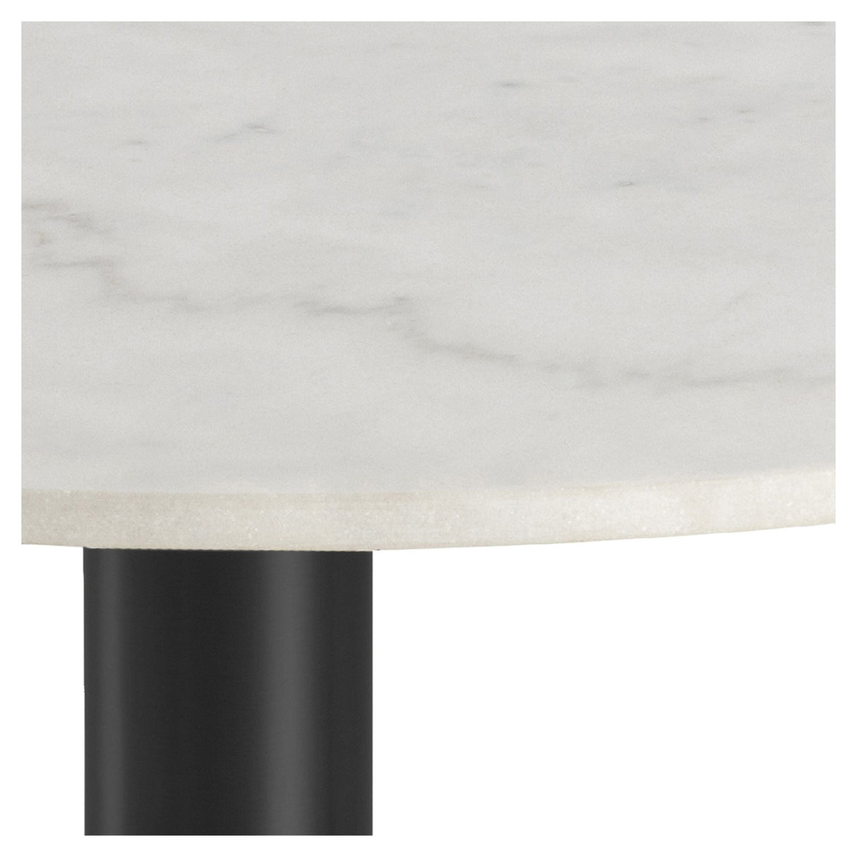 Amsterdam spisebord, Ø105, White Guangxi Marble/Matte Black