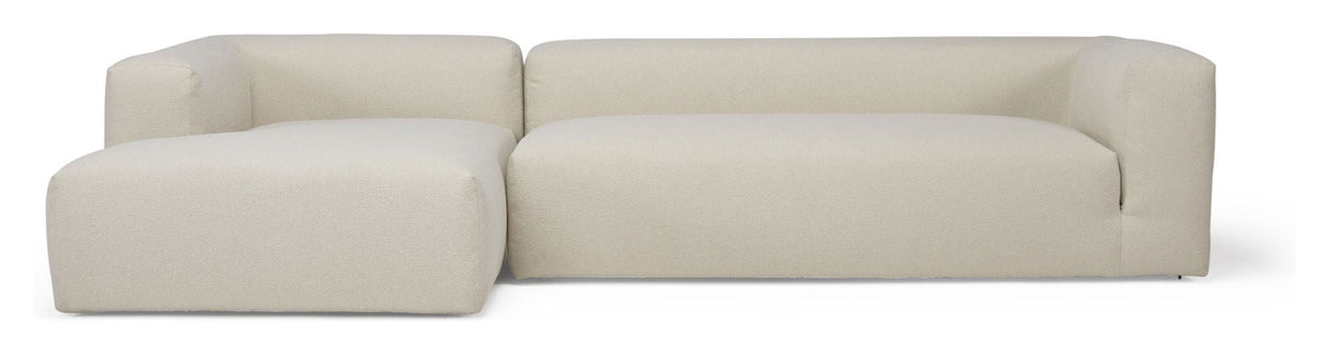 Kornum Sofa med Chaise Longue igjen, Offwhite Bouclé