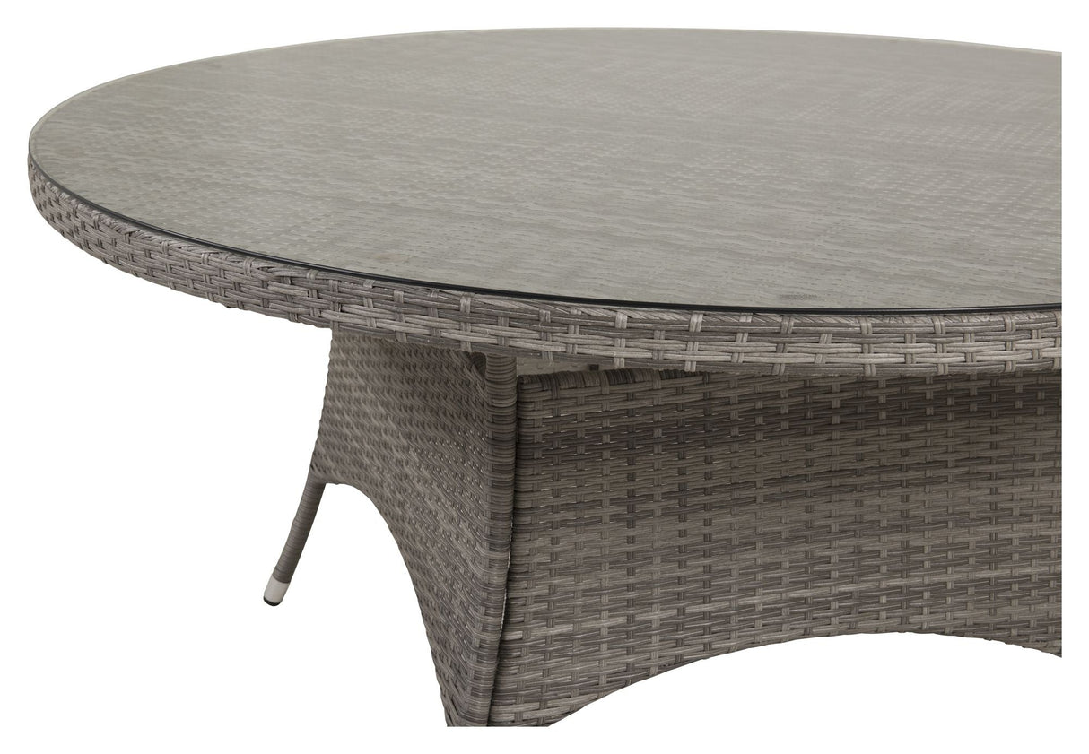 Volta, Garden Table, Ø150, Gray Merge/Glass Top