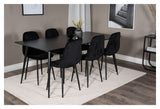 Polar Diamond Dining Chair, Black Velvet med Black Metal Legs