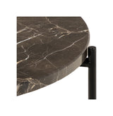 Avila sidebord i polert brun Emperador Marble, Ø52