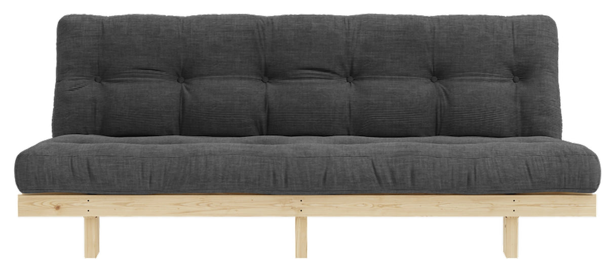 Magre sofa, furu, mørk grå fløyel