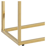 Filippa Console Table, Glass Frosted White Marble Print/Golden Chrome