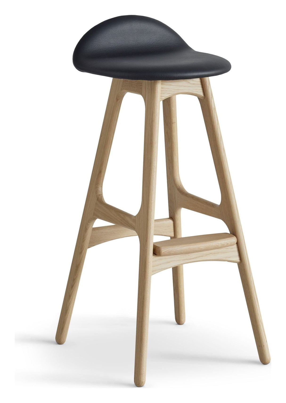 Findahl Buck High Barstool Oak/Ubehandlet, Sydney Black Leather