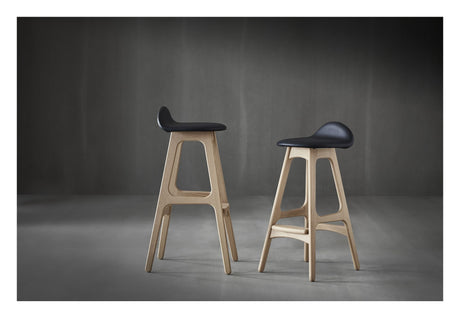 Findahl Buck High Barstool Oak/Ubehandlet, Sydney Black Leather