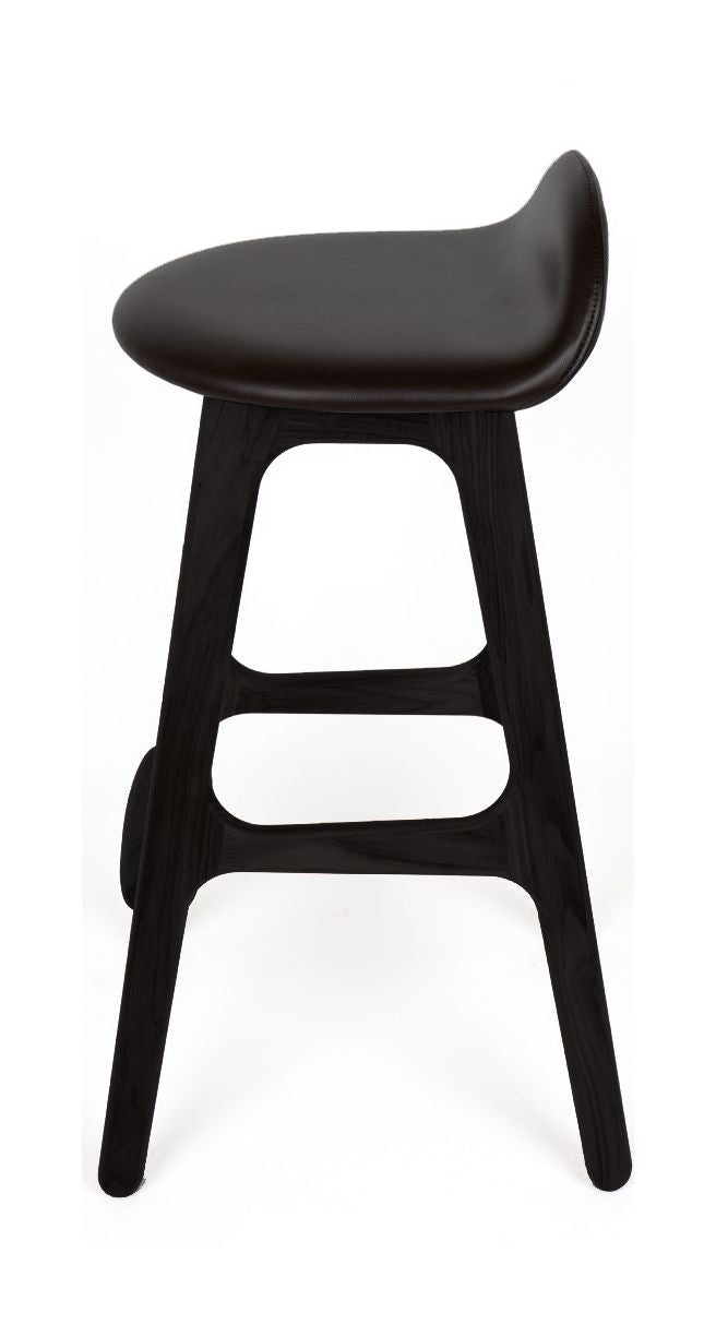 Findahl Buck Low Barstool Oak/Black, Sydney Black Leather