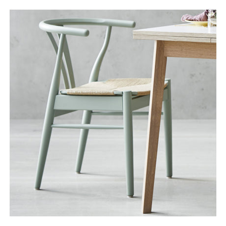 Findahl Freja Dining Chair Beech/Green, Natural Weave