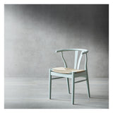 Findahl Freja Dining Chair Beech/Green, Natural Weave