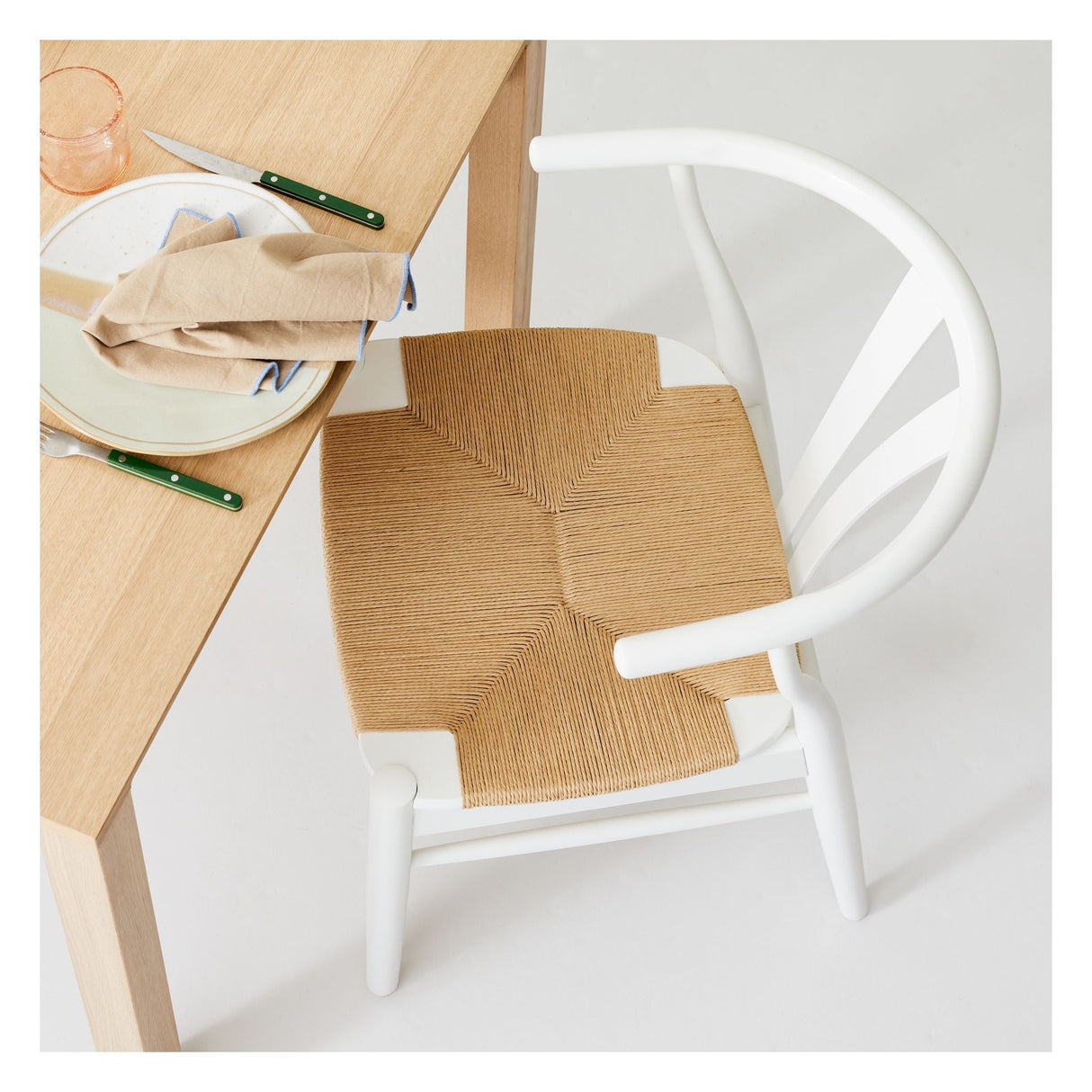 Findahl Freja Dining Chair Beech/White, Natural Weave