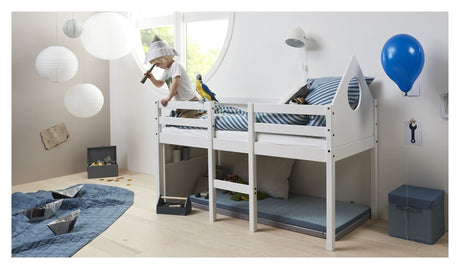 Thuka Alfred Junior Bed with Gable, White, 70x160