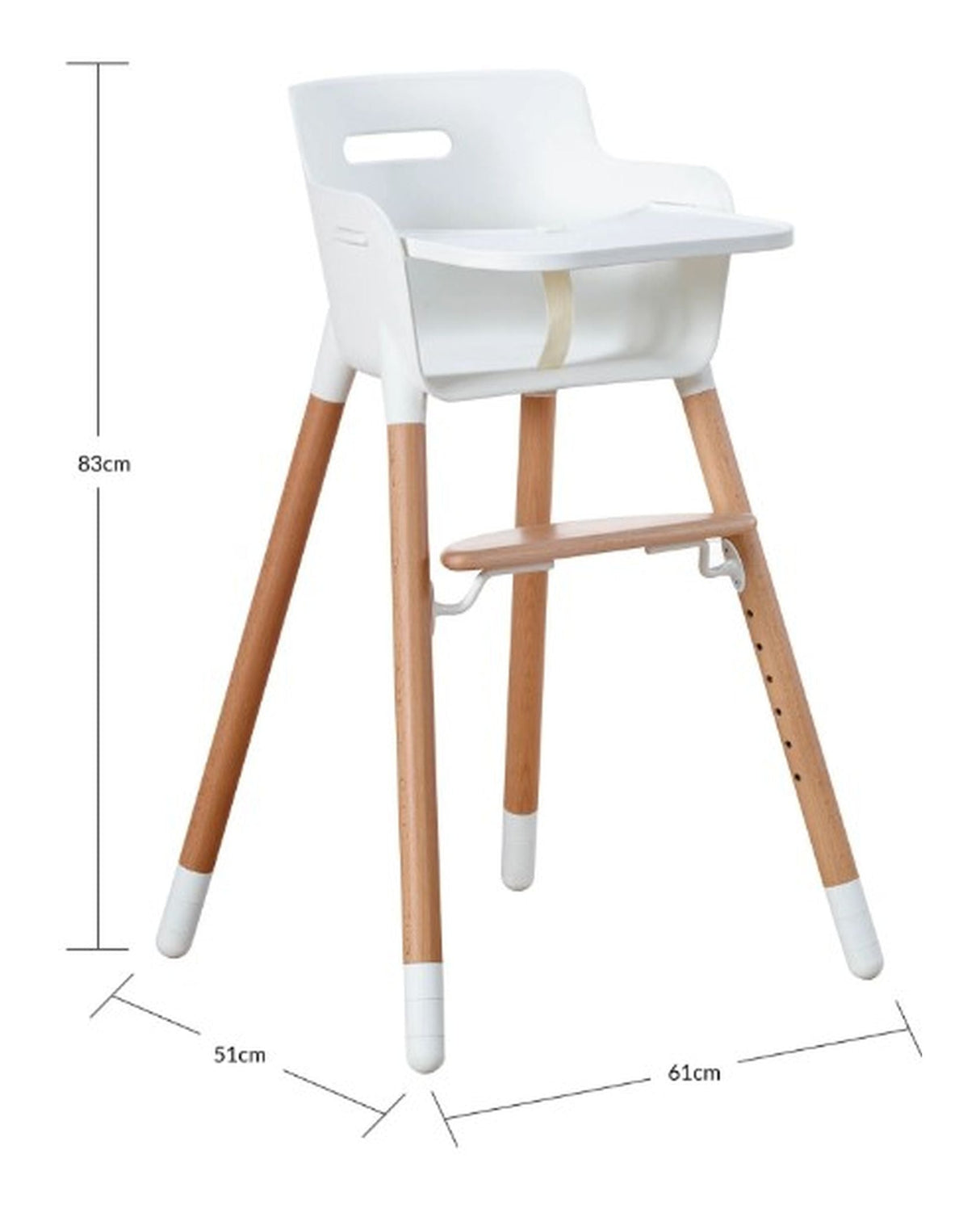 Flexa Baby Chair w. brett, bøk/hvit