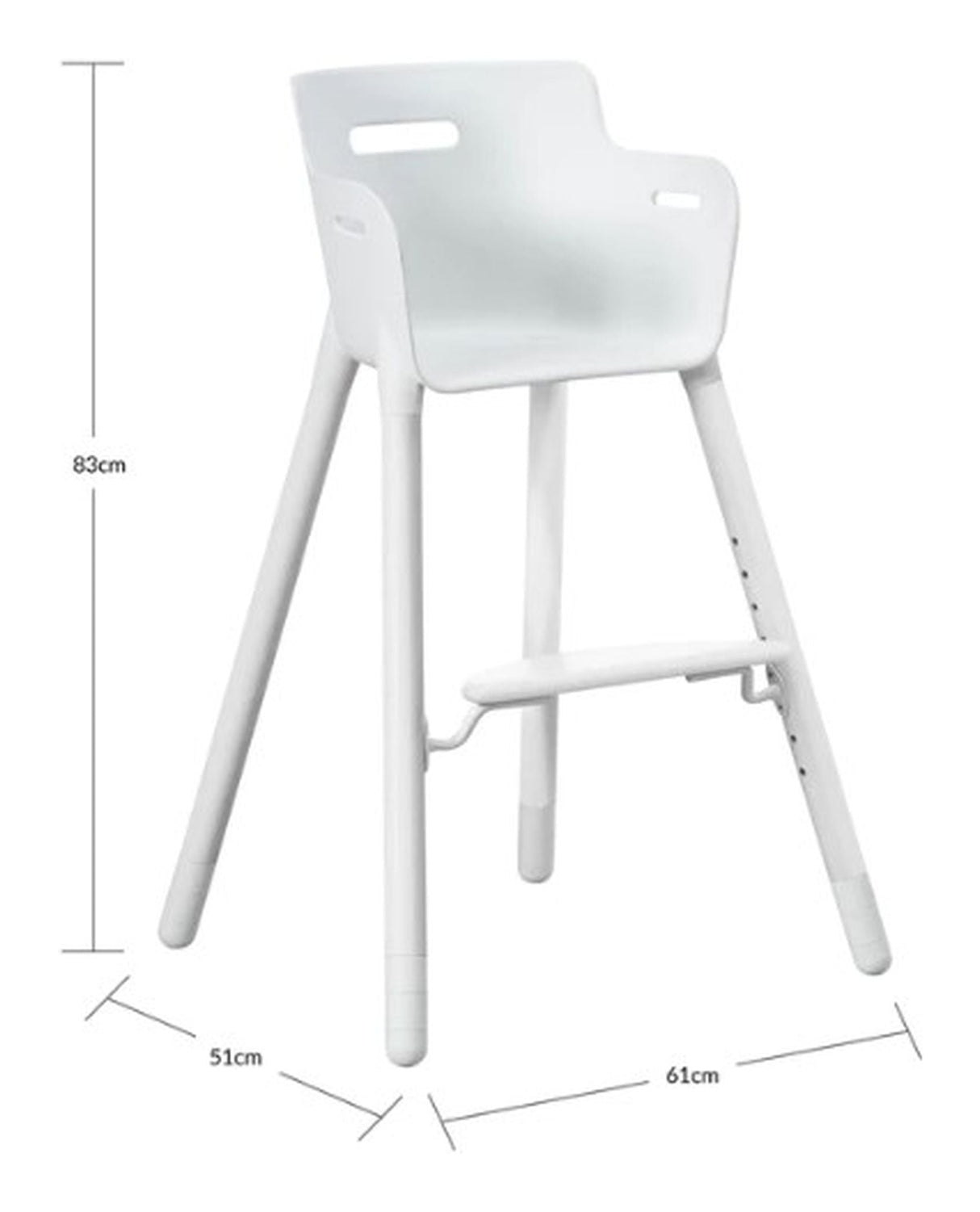 Flexa Baby High Chair m/Roll Bar, White