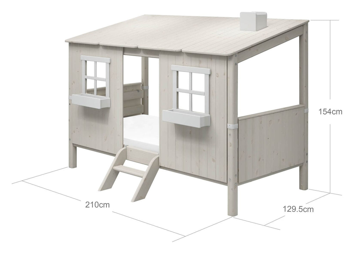 Klassisk barneseng w. House 90x200, hvit