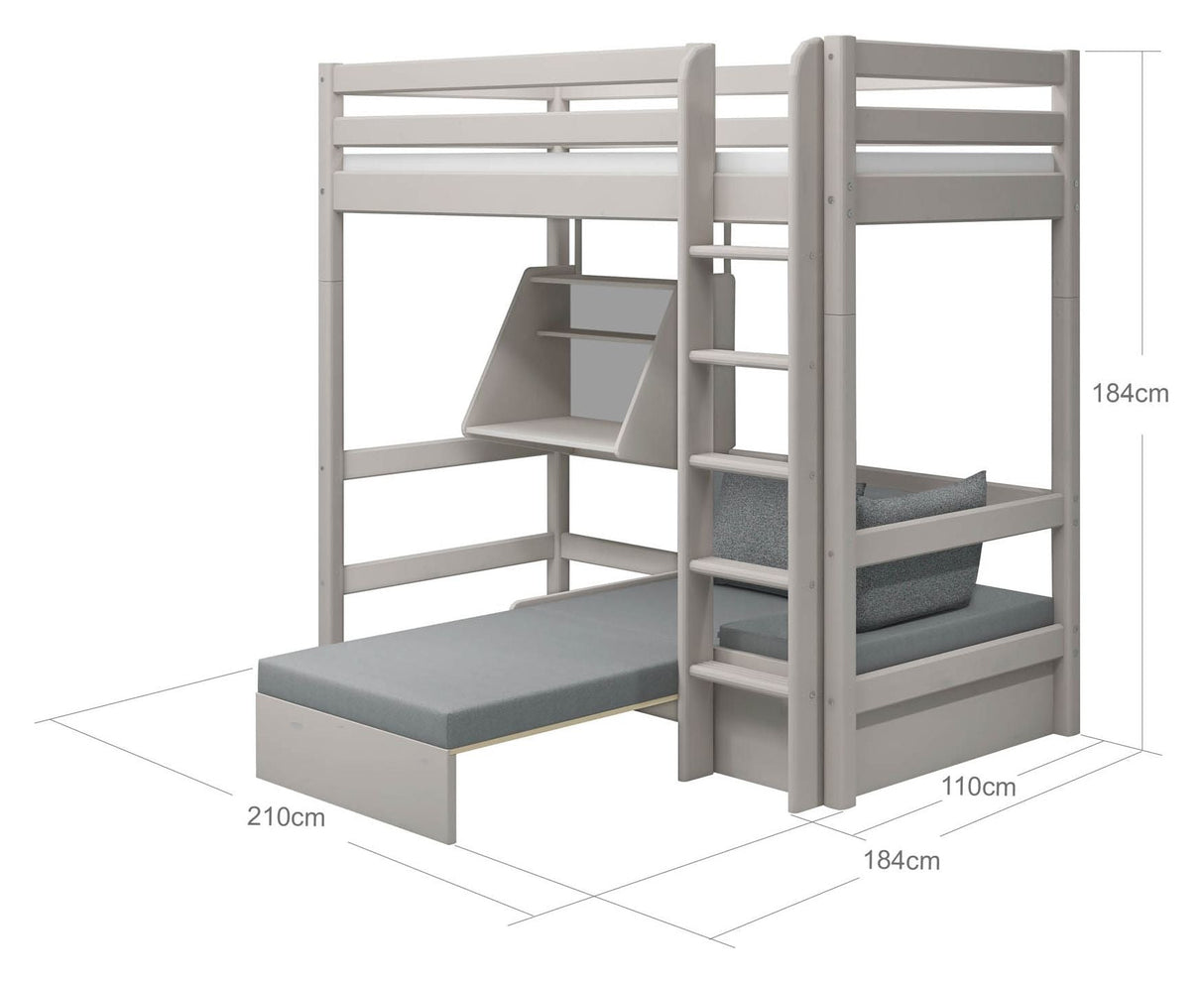 Klassisk Casa High Bed 90x200, grå