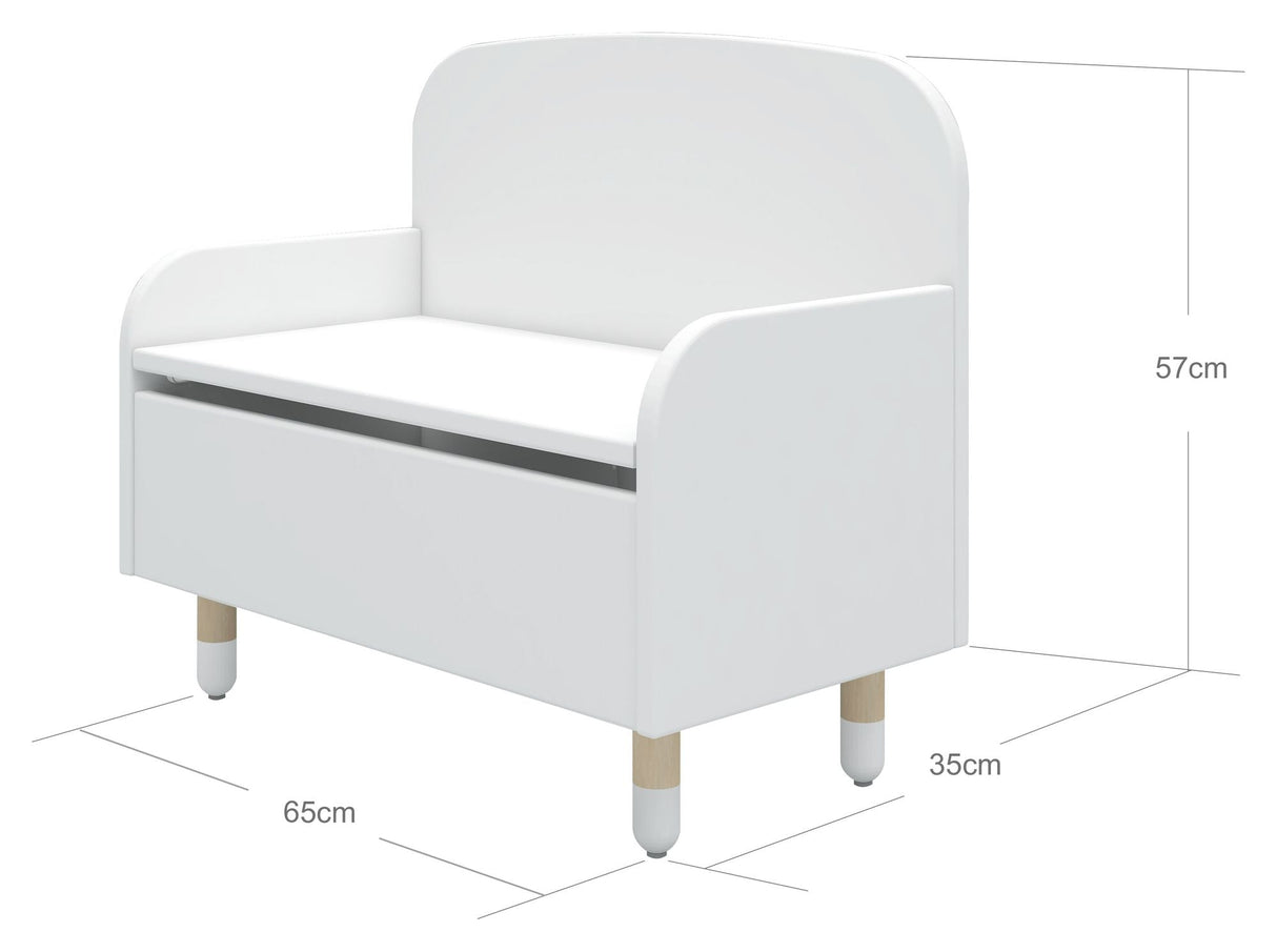 Flexa Dots Bench, White W. lagring