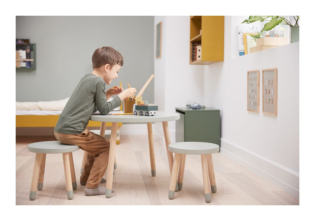 Flexa Dots Play Table, MDF og Ash Wood, Green