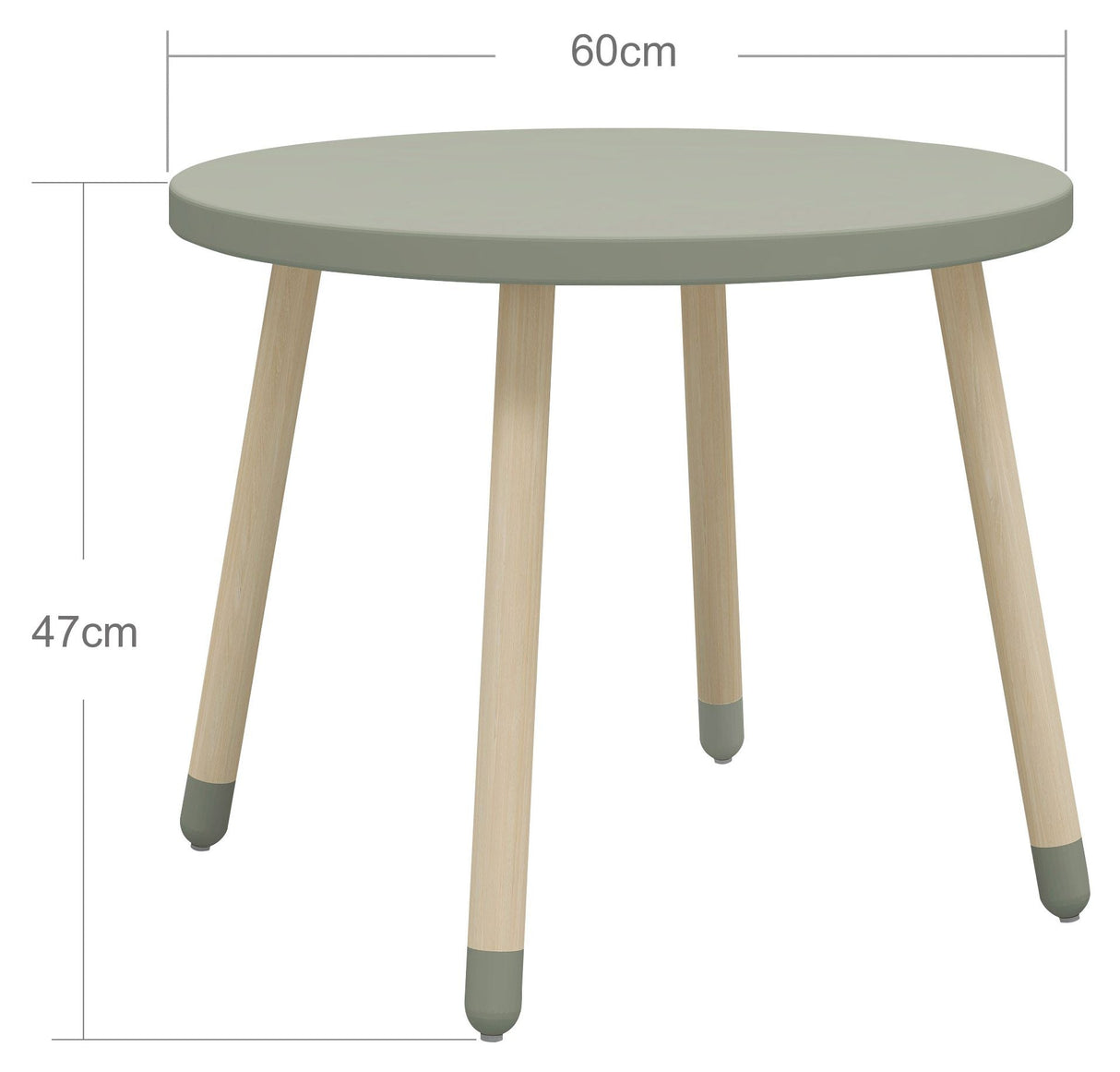 Flexa Dots Play Table, MDF og Ash Wood, Green