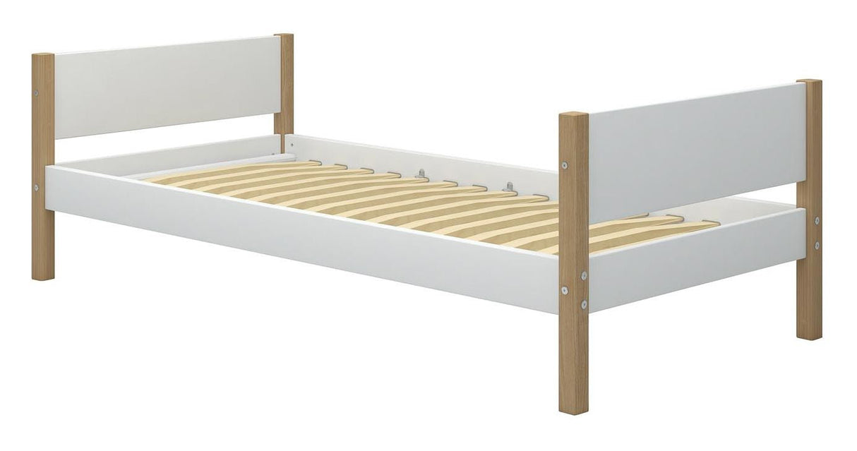 Flexa Nor Children's Bed White, 90x200 moh. eik