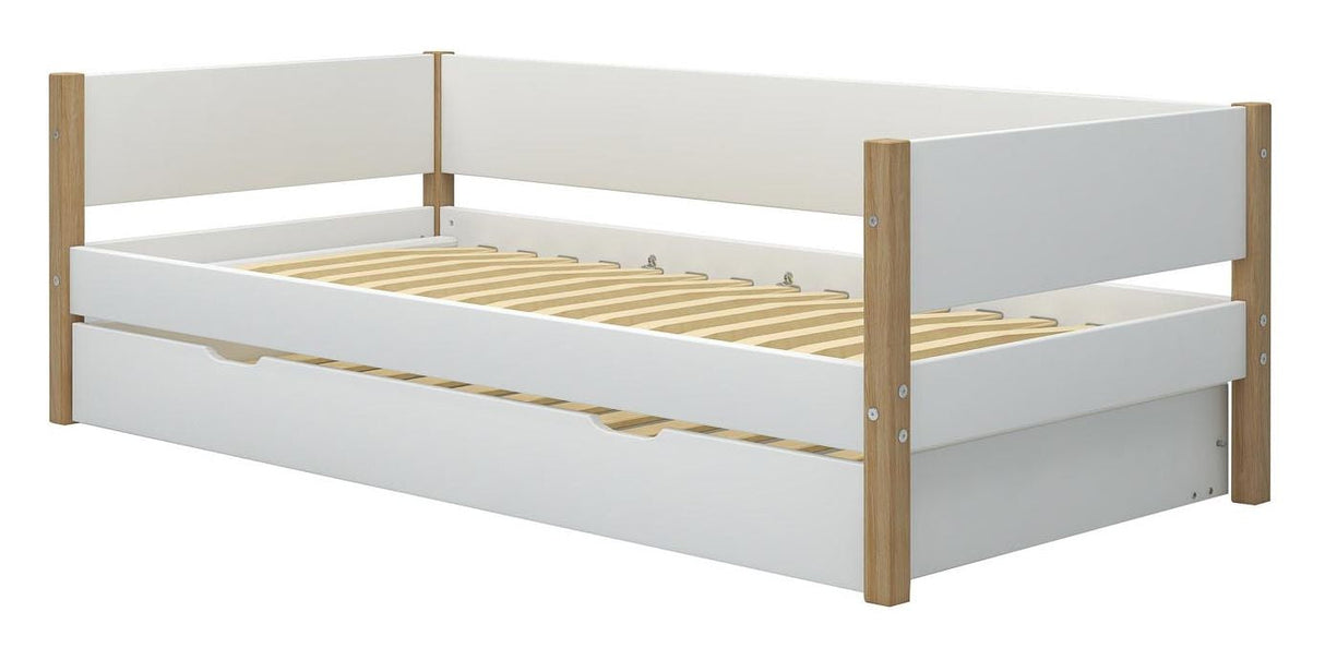 Flexa Nor Children's Bed with Pull-Out Bed White 90x200 m. Eikbeina