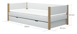 Flexa Nor Children's Bed with Pull-Out Bed White 90x200 m. Eikbeina