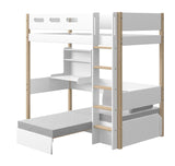 Flexa Nor Casa High Bed White, w. Rett stige 90x200