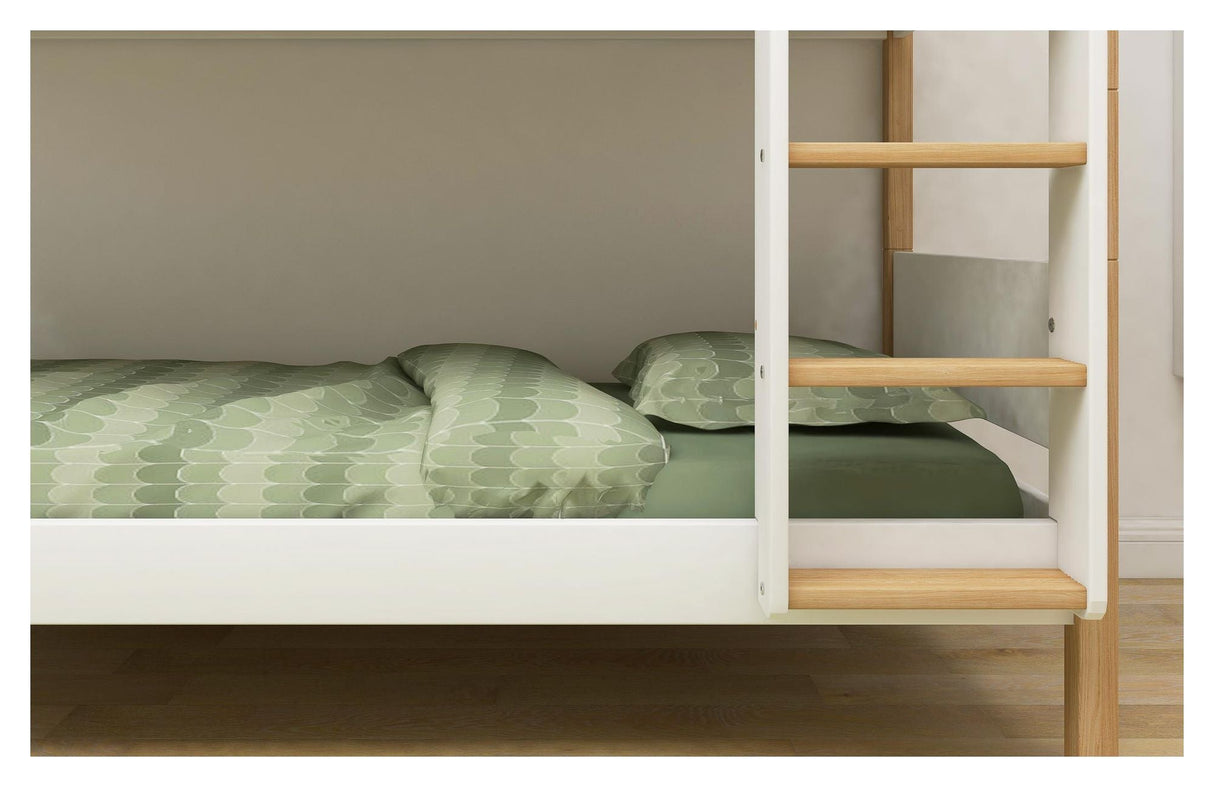 Flexa Nor Bunk Bed White, 90x200 moh. eik