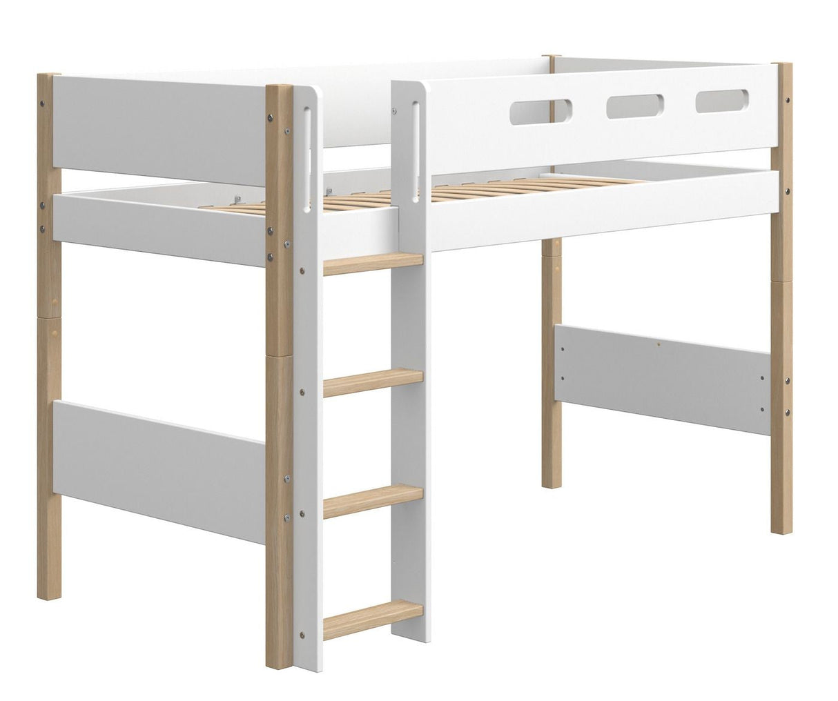 Flexa Nor Semi-High Bed 90x200 moh. eikbein, rett stige