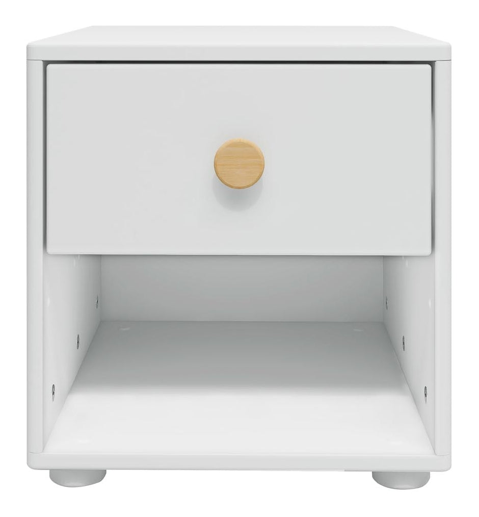 ROMIE CHEST W. 1 skuff, hvit/eik