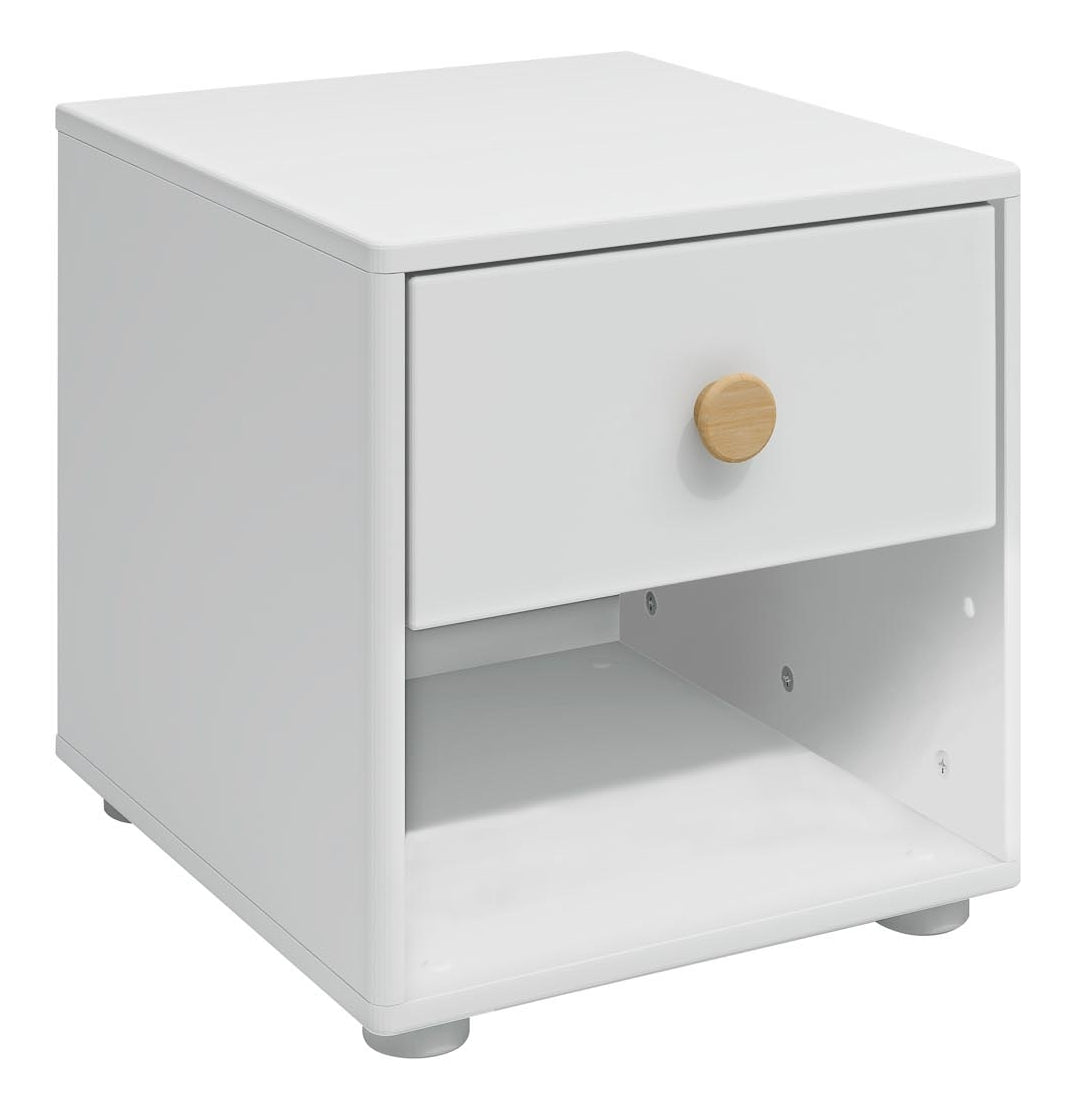 ROMIE CHEST W. 1 skuff, hvit/eik