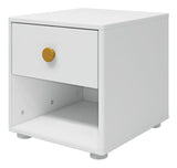 ROMIE CHEST W. 1 skuff, hvit/gul