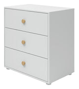 ROMIE CHEST W. 3 skuffer, hvit/eik