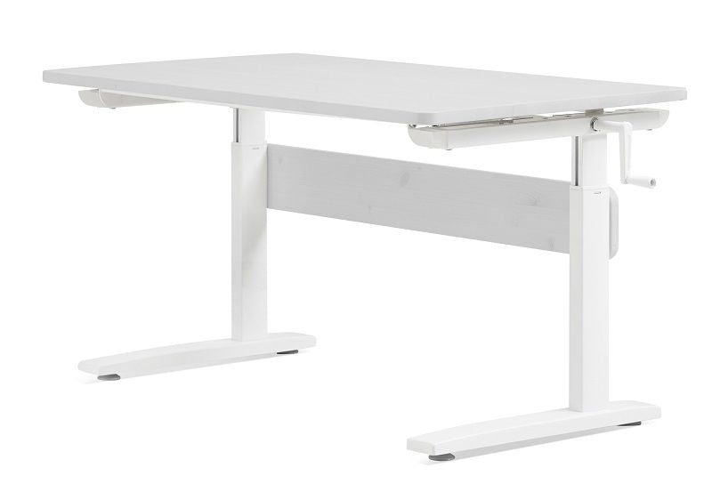 Flexa Study Desk Heving/Nedre, hvitt pigmentert