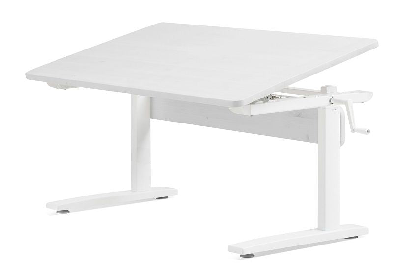 Flexa Study Desk Heving/Nedre, hvitt pigmentert