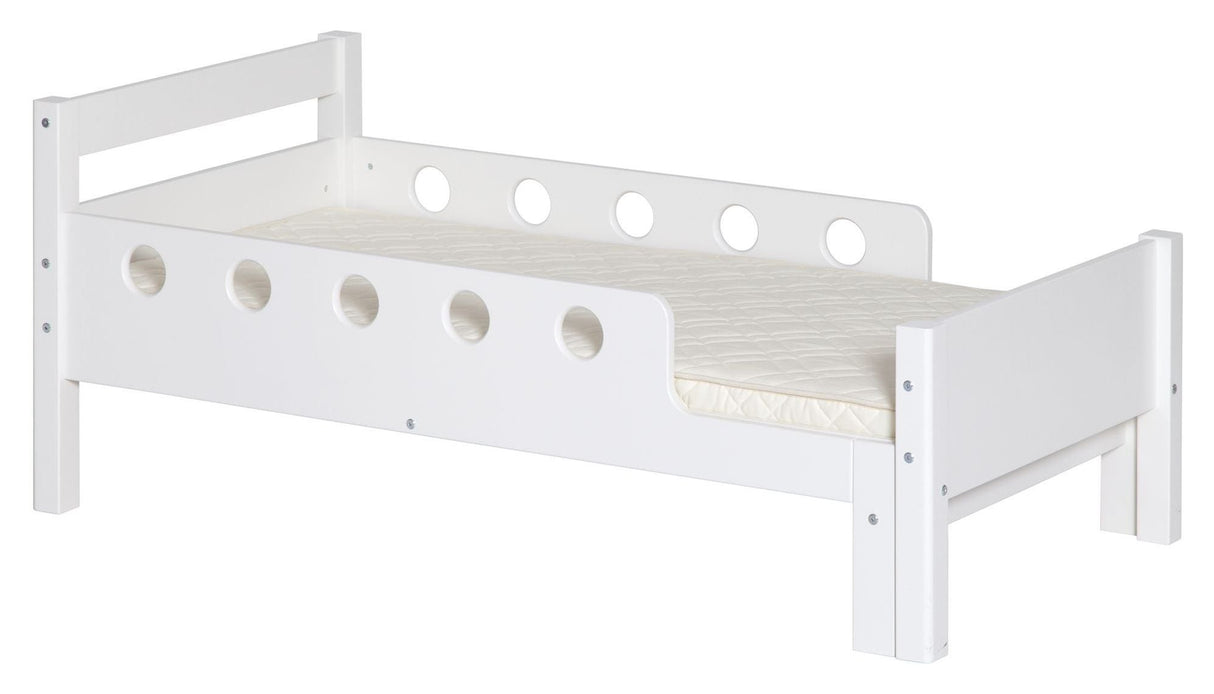 Flexa White Junior Bed, 190/140x70, inkl. Smeller