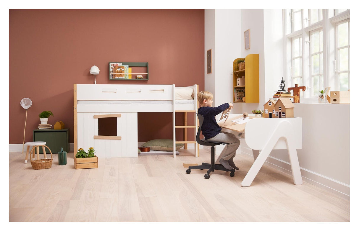 Woody Desk, hvit/eik