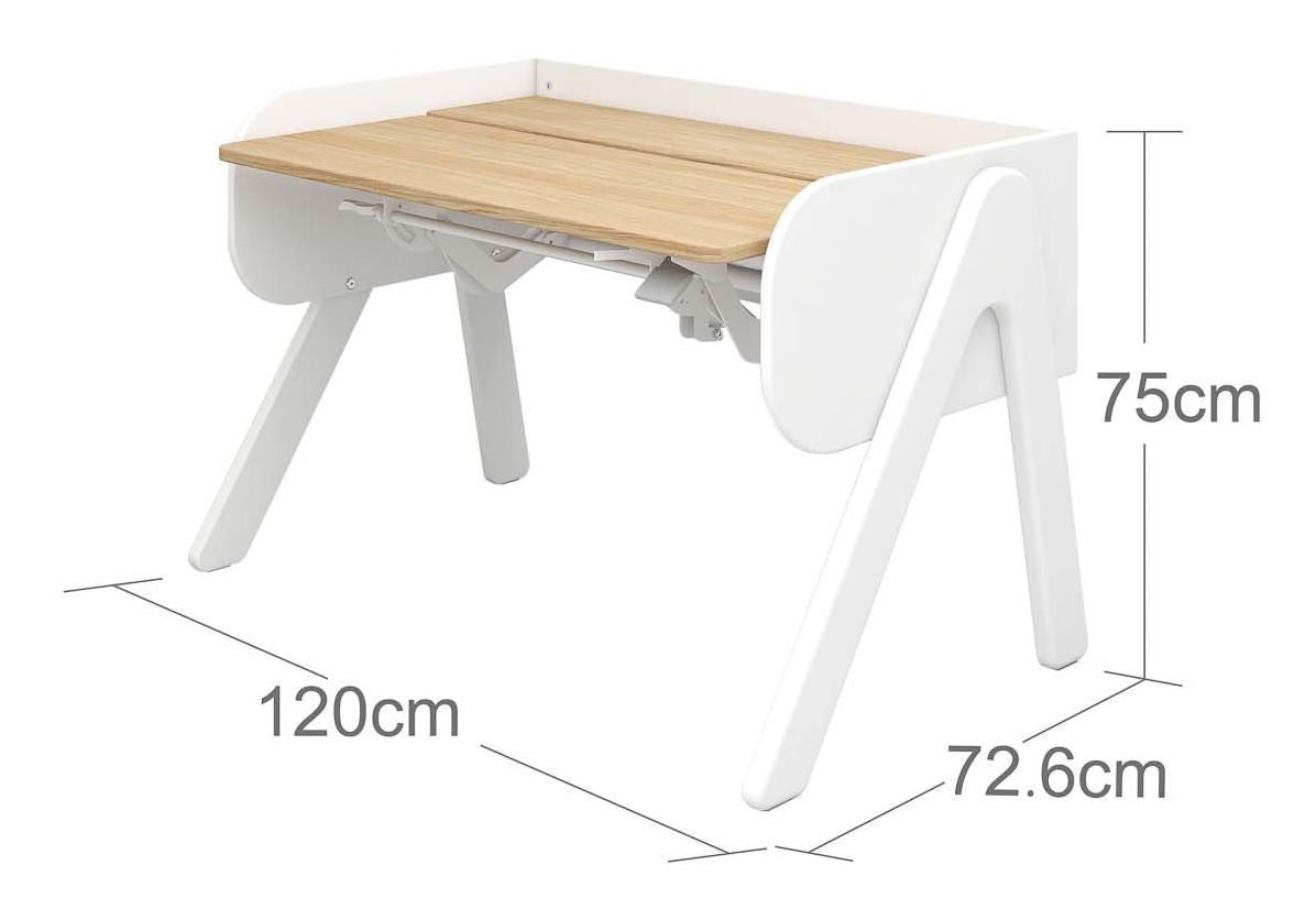 Woody Desk, hvit/eik