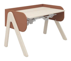 Woody Desk, hvit/rosa/furu