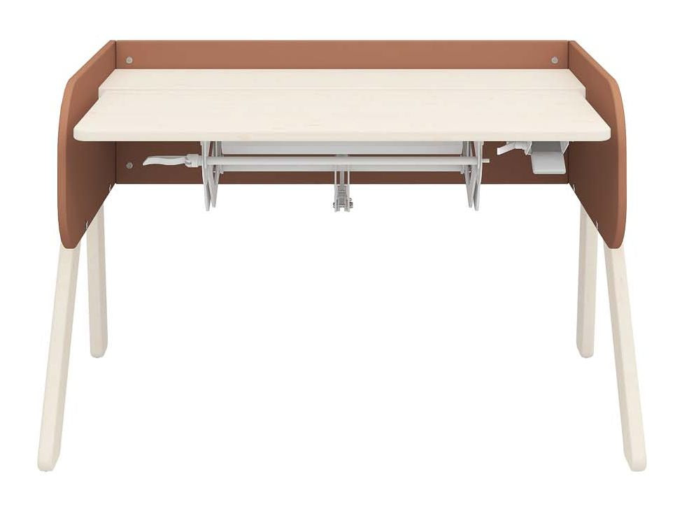 Woody Desk, hvit/rosa/furu