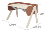 Woody Desk, hvit/rosa/furu