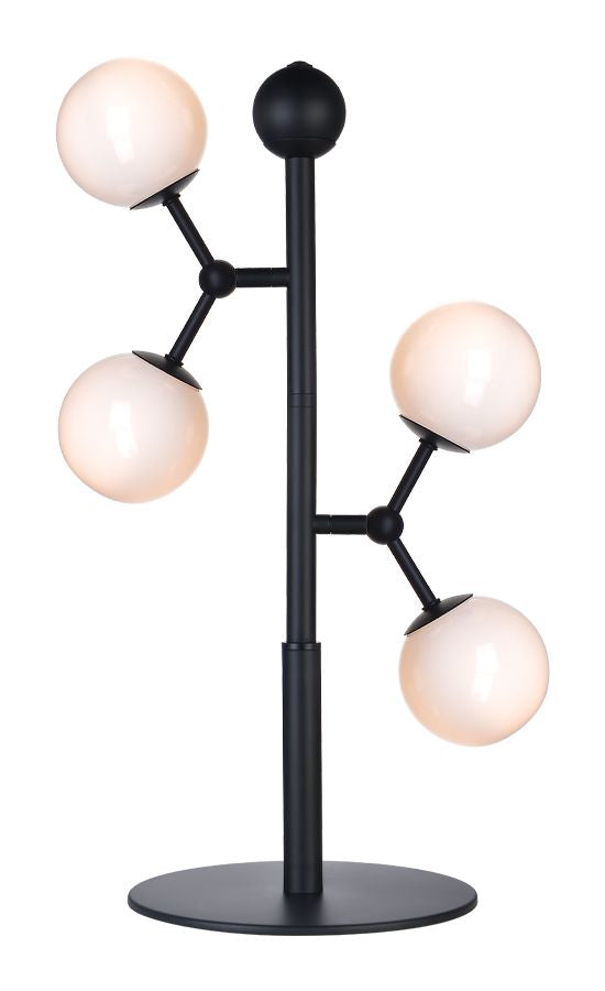 Halo Design Atom Table Lamp, Black/Opal, 4xg9