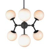 Halo Design Atom Chandelier Black/Opal Glass