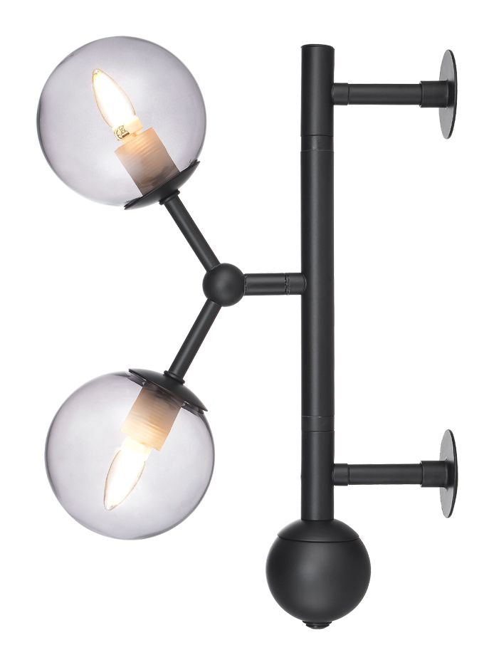 Halo Design Atom Wall Lamp, Smoke 2xg9