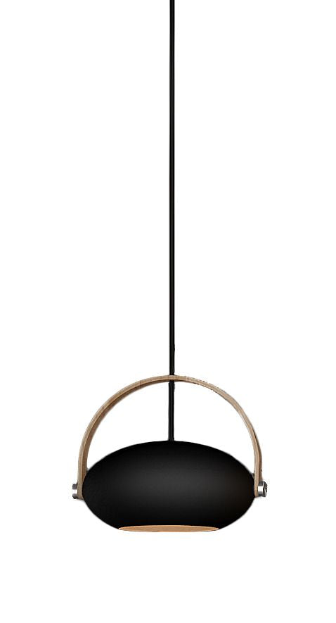 Halo Design D.C Pendant Ø18, svart m/eik 250 cm kabel