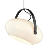 Halo Design D.C Pendant Ø40, Opalic w. Oak-svart