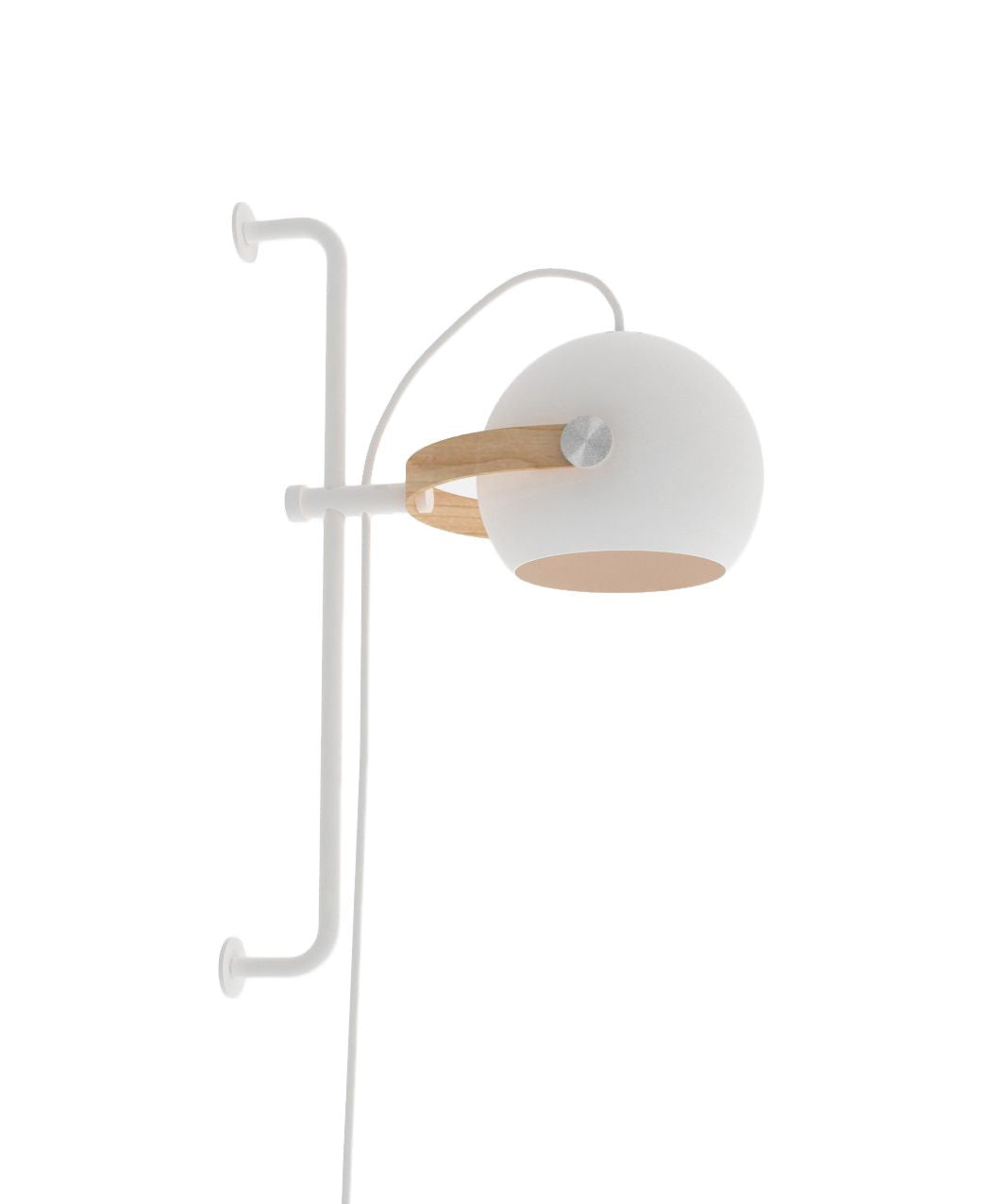 Halo design d.c vegglampe ø18 m/arm, hvit m/eik