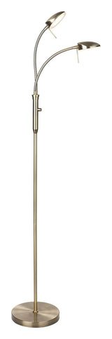 Halo Design Vegas Floor Lamp 2-Arm, Antique Messing