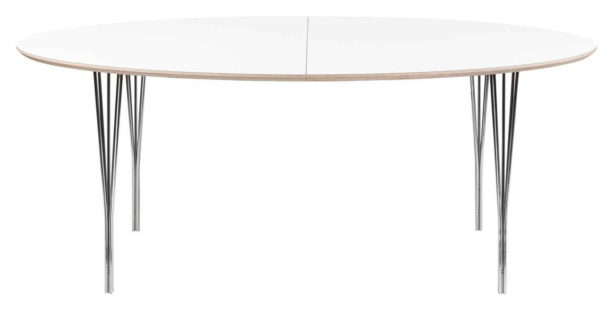 Symphony Dining Table 76 White Laminated / Chrome, 180x105