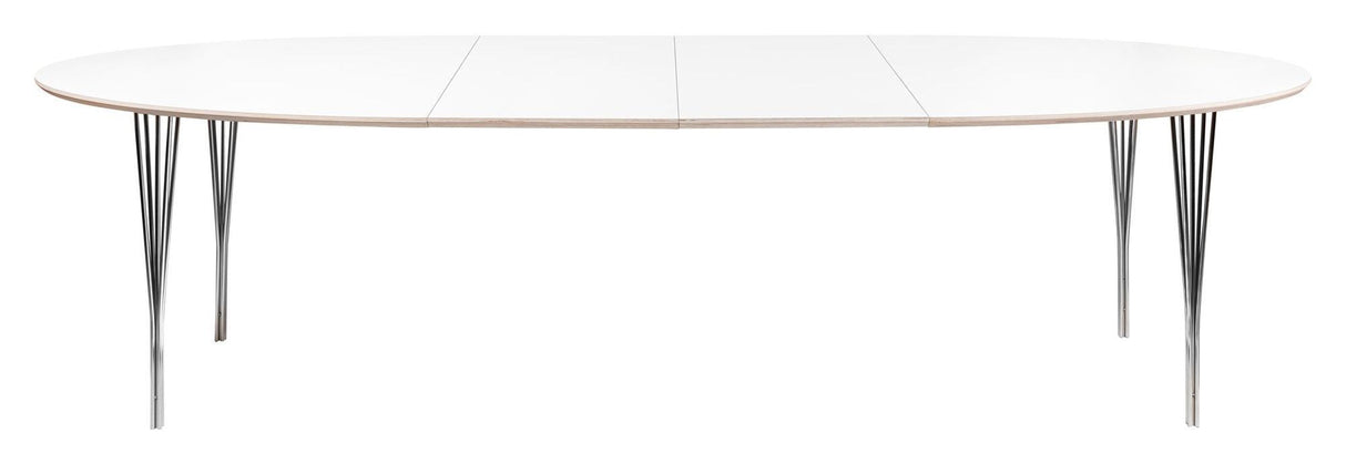 Symphony Dining Table 76 White Laminated / Chrome, 180x105